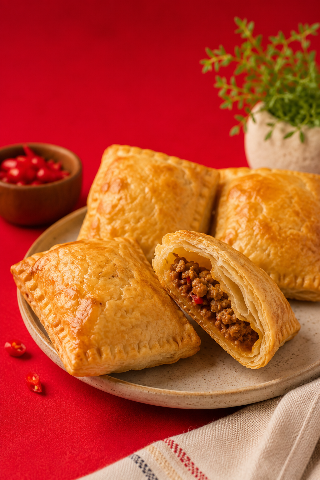 Pâté Plen flaky pastry close-up